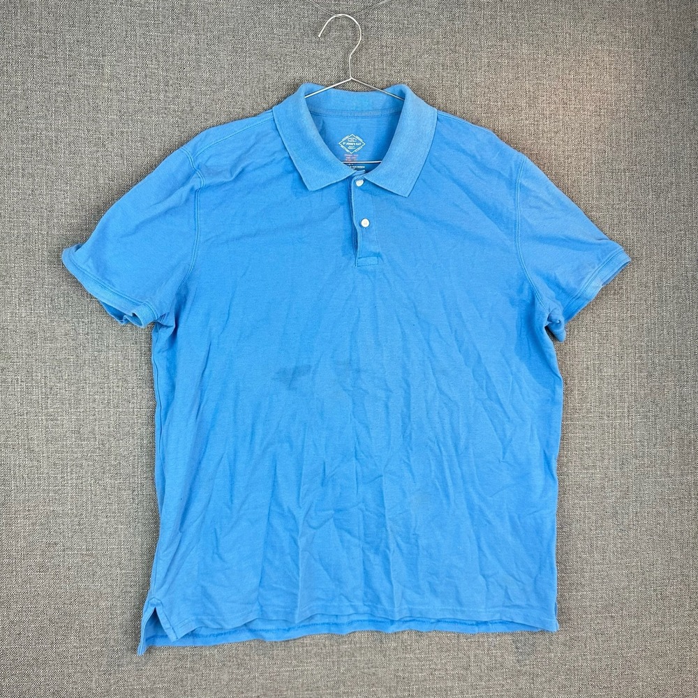 St. John's Bay Mens XL Blue Polo Shirt Classic Fit Comfort Flex‎ Cotton Blend